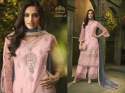 Latest EMbroidered Net Stylish Straight Suit thumb 1