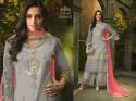 Latest EMbroidered Net Stylish Straight Suit thumb 2