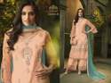 Latest EMbroidered Net Stylish Straight Suit thumb 3