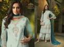 Latest EMbroidered Net Stylish Straight Suit thumb 4