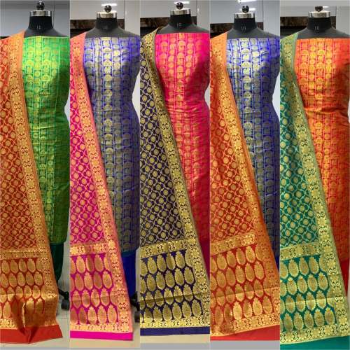 Latest Fancy banarasi Silk Dress Material