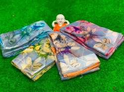 Latest Floral Printed Linen saree