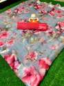 Latest Floral Printed Linen saree thumb 4