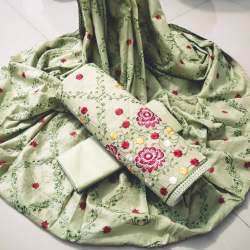 Latest Heavy Cotton Embroidered Dress Material