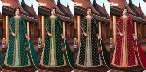 latest Heavy Embroidered Suit With Koti