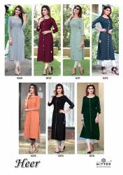 Latest Heavy Rayon Plain Casual Wear Kurti