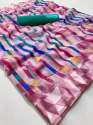 Latest Printed Linen Silk saree thumb 1