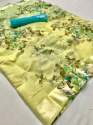 Latest Printed Linen Silk saree thumb 3