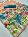 Latest Printed Linen Silk saree thumb 7