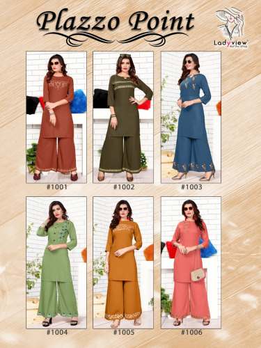 Latest Short Embroidered Kurti With Plazzo