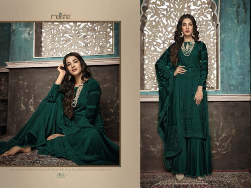 Latest Stylish Embroidered Plazzo Suit