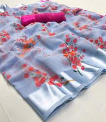 Latest Stylish Printed Linen saree