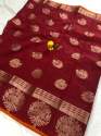 Linen Cotton Silk Fancy Weaving saree thumb 3