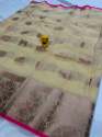 Linen Cotton Silk Fancy Weaving saree thumb 5