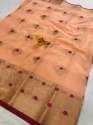 Linen Cotton Silk Fancy Weaving saree thumb 7