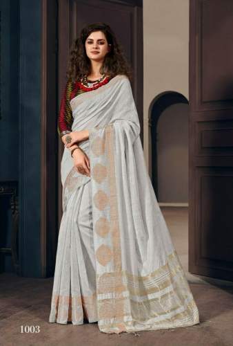 Linen with digital print extra ordinary Saree