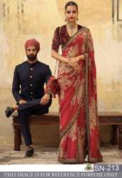 Party Wear Latest Printed ChinonSilk saree