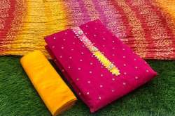  Pure Semi Modal Embroidered Dress Material 