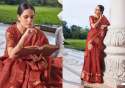 Soft linen Silk Latest Party Wear saree thumb 4