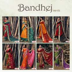 Stylish Art Silk With Zari Waving Bandhani Saree