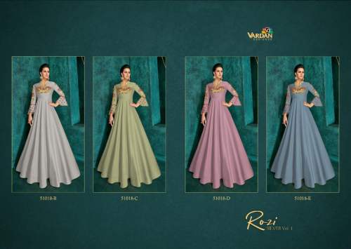 Triva Silk With Heavy Embroidery Stiched Gown