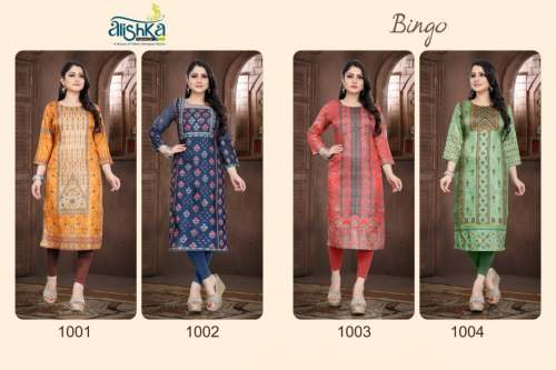 Tussar Silk Digital Print Kurti