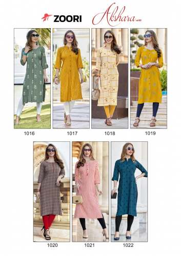 Zoori Akshara Vol-2 casual Wear Rayon Kurti