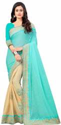 Nena Fashion  blue Saree With Blouse Piece(sargam)