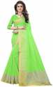 Nena Fashion  parrot green Cotton saree(sangreela)