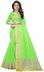 Nena Fashion  parrot green Cotton saree(sangreela)