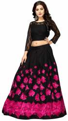 Nena Fashion Women black&pink lehenga choli (rose)