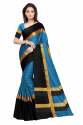 Nena Fashion Women blue black Cotton Saree(aangi)