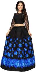 Nena Fashion Women blue&black lehenga choli (rose)