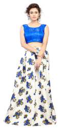 Nena Fashion Women blue lehenga choli (flower)