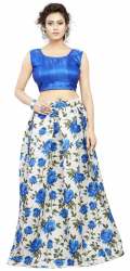 Nena Fashion Women blue lehenga choli (gulabgreen)