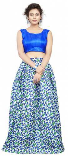 Nena Fashion Women blue lehenga choli (small rose) by Nena Fashion