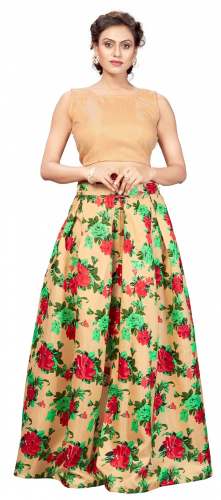 Nena Fashion Women cream  lehenga choli (lotus)