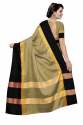 Nena Fashion Women goldenblack Cotton Saree(aangi) thumb 1
