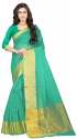 Nena Fashion Women green color Cotton Saree