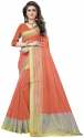 Nena Fashion Women light orange Cotton Saree