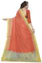 Nena Fashion Women light orange Cotton Saree thumb 2