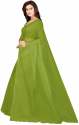 Nena Fashion Women  mahendi green Cotton net Saree thumb 1