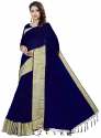 Nena Fashion Women navy blue Cotton Saree(ranger) thumb 2