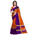 Nena Fashion Women orange blue Cotton Saree(aangi)