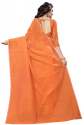 Nena Fashion Women orange Cotton Saree(small chex) thumb 2