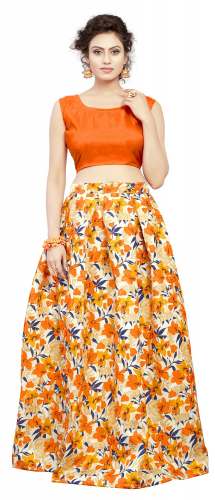 Nena Fashion Women orange  lehenga choli (jasmin)