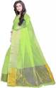 Nena Fashion Women parrot green Cotton Saree thumb 2