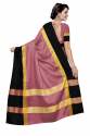 Nena Fashion Women pink black Cotton Saree(aangi) thumb 1