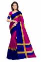 Nena Fashion Women pink blue Cotton Saree(aangi)