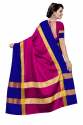 Nena Fashion Women pink blue Cotton Saree(aangi) thumb 1